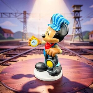 Disney Store Mickey & Friend PVC Figure Cake Topper Conductor  Mickey Mouse A67